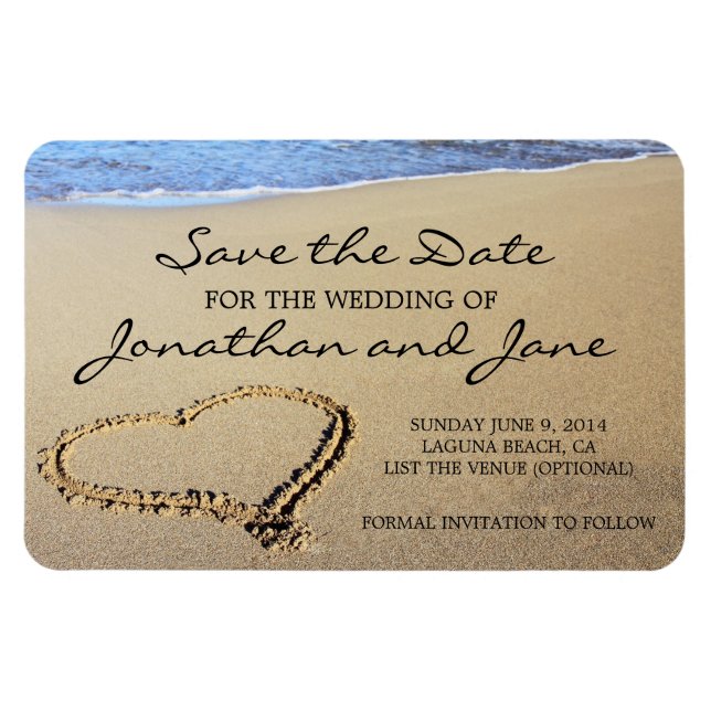 Beach Ocean Wedding Deluxe Save the Date Magnet (Horizontal)