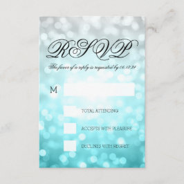 Beach Ombre Bokeh Lights Elegant Wedding UAWG RSVP Karte