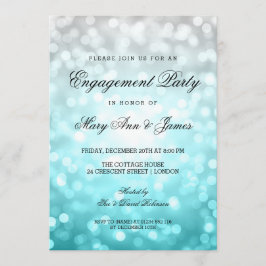 Beach Ombre Bokeh Lights Engagement Party Einladung