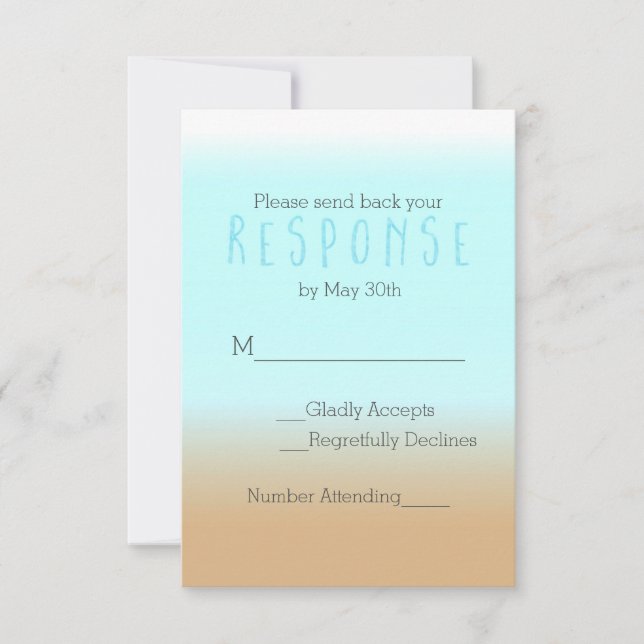 Beach Ombre Elegant UAWG Response Card Einladung (Vorderseite)