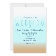Beach Ombre Elegant Watercolor Hochzeit Einladunge
