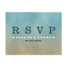 Beach Ombre Minimal Wedding RSVP
