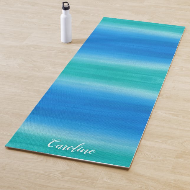 Beach Ombre Ocean Blue Green Übung Yoga Mat Yogamatte (Beispiel)