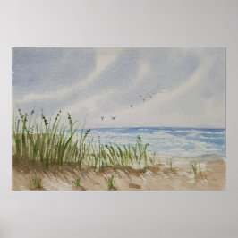 Beach painting poster
