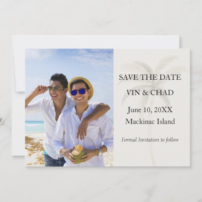 Beach Palm Foto Save the Date (Vorderseite)