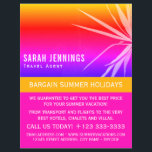 Beach Palm Leaf Silhouette, Travel Agent Advert Flyer<br><div class="desc">Beach Palm Leaf Silhouette,  Travel Agent Werbung Flyer durch das Business Card Store.</div>