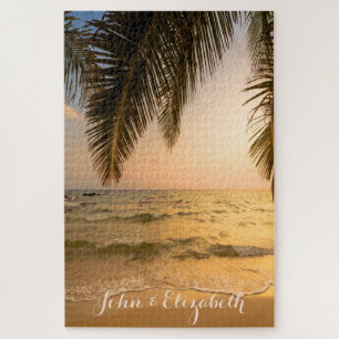 Beach Palm Sunset Puzzle