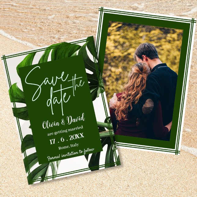 Beach Palm Tree Destination Tropical Save the Date Einladung (Von Creator hochgeladen)