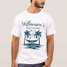 Beach Palm Tree Hammock Familienurlaub T-Shirt