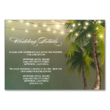 Beach Palm Tree Hochzeitsempfang + Hotelkarten