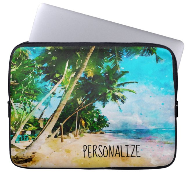 Beach Palm Tree Laptop-Sieb Laptopschutzhülle (Vorderseite)
