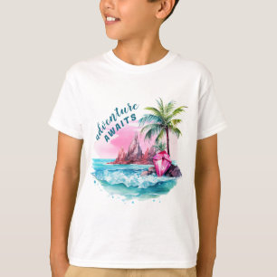 Beach Palm Tree Mountain View Erlebnis erwartet T-Shirt