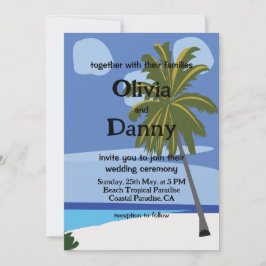 Beach Palm Tree Summer Tropical Beach Hochzeit Einladung