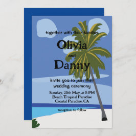 Beach Palm Tree Summer Tropical Beach Hochzeit Einladung