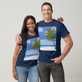 Beach Palm Tree Urlaub Schöne Strände T-Shirt