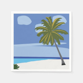 Beach Palm Tree Vacation Beach Party Serviette