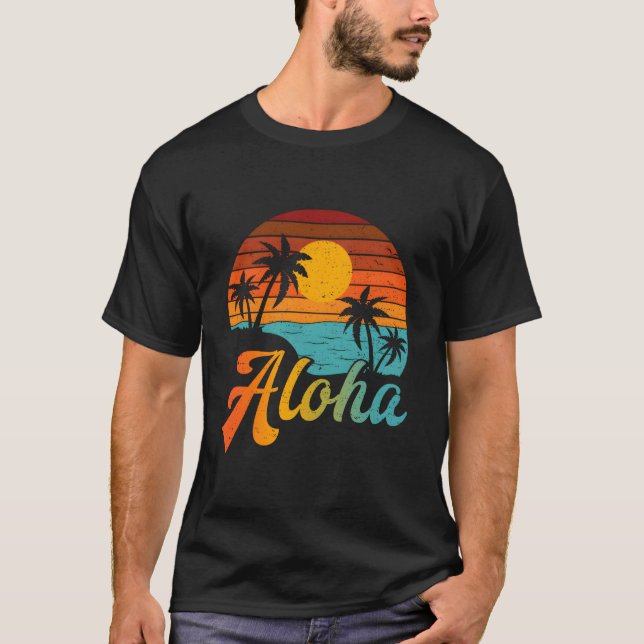Beach Palm Trees Aloha Hawaii Family Vacation T-Shirt (Vorderseite)