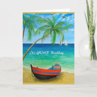 Beach Palm Trees Boats Tropics Perfekt Tag
