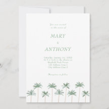 Beach Palm Trees Hochzeitseinladung