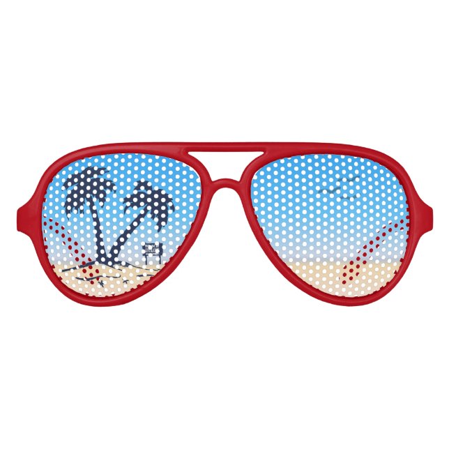 Beach Palm Trees Partybrille (Vorderseite)