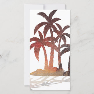 Beach Palm Trees Sunset Dankeskarte