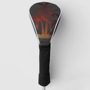 Beach Palm Trees Sunset Golf Headcover
