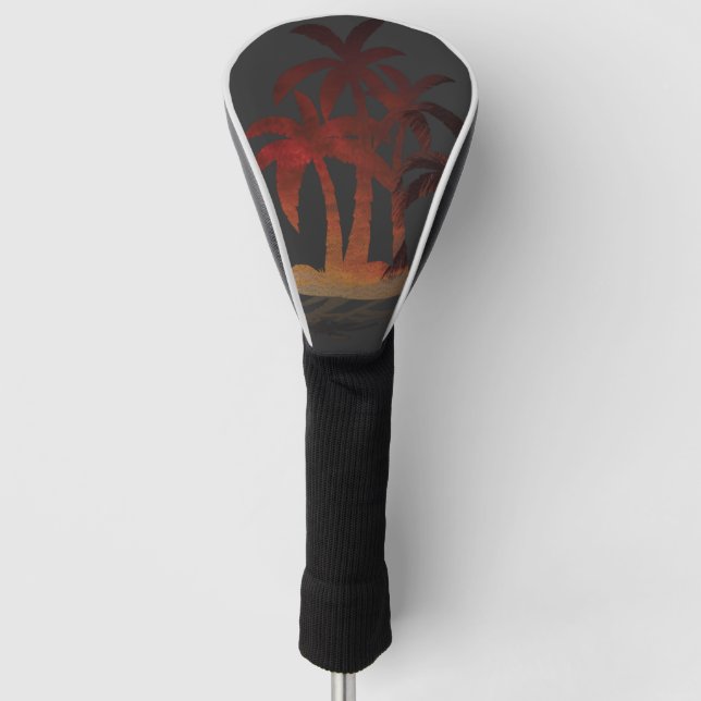Beach Palm Trees Sunset Golf Headcover (Vorderseite)