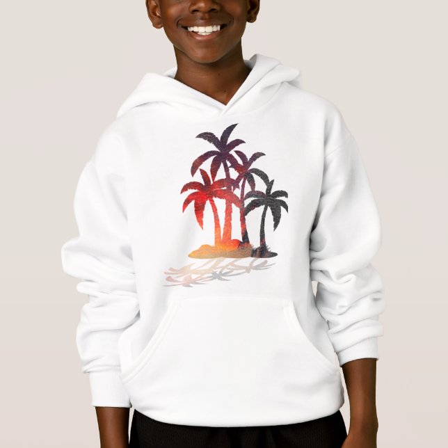 Beach Palm Trees Sunset Hoodie (Vorderseite)