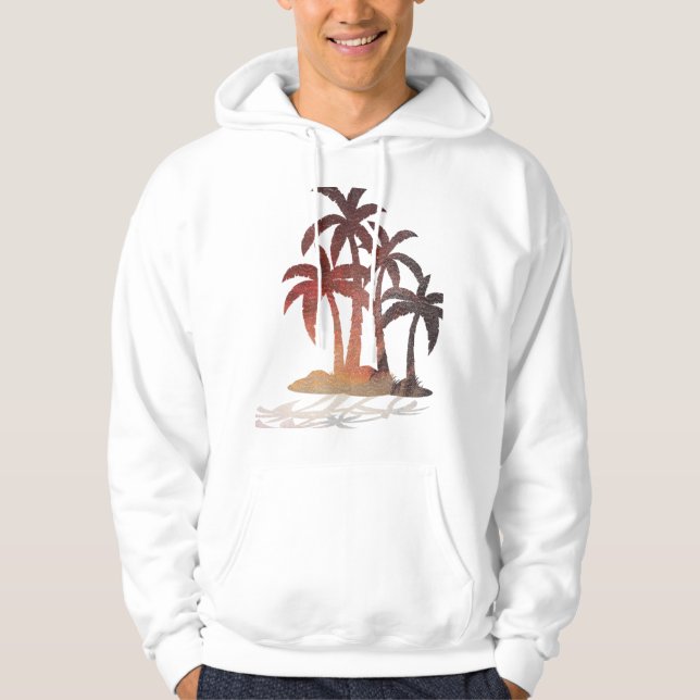 Beach Palm Trees Sunset Hoodie (Vorderseite)