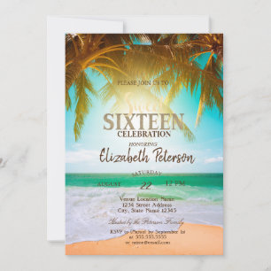 Beach Palms Sommer Sweet 16 Party Einladung
