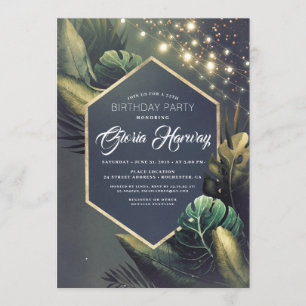 Beach Palms String Lights - Einladung zum Geburtst