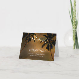Beach Palms String Lights Hochzeit Vielen Dank Dankeskarte