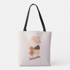 Beach Paradise Summer Retro Individuelle Name Tote