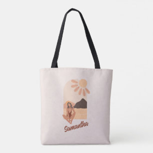 Beach Paradise Summer Retro Individuelle Name Tote