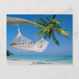 Beach Paradise Urlaub Hammock Postkarte