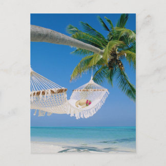 Beach Paradise Urlaub Hammock Postkarte