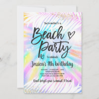 Beach Party Birthday Pink Gefärbte Krawatte Girl B