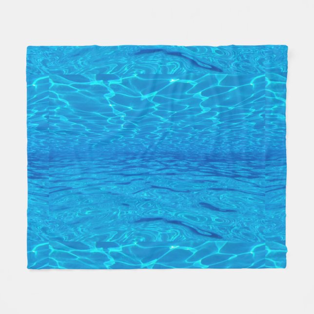 Beach Party Blues Sonne Meerwasserpool Pop Farbe Fleecedecke (Vorderseite (Horizontal))