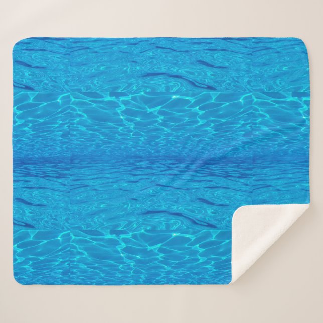 Beach Party Blues Sonne Meerwasserpool Pop Farbe Sherpadecke (Vorderseite (Horizontal))