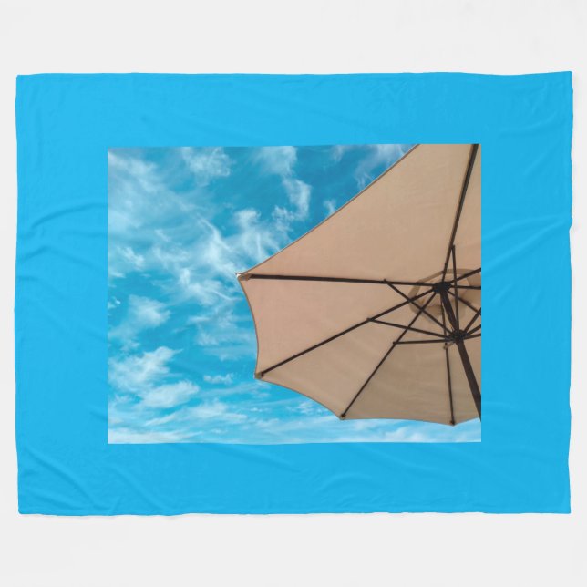 Beach Party Blues Sonne Ozean Schirm Pop Farbe Fleecedecke (Vorderseite (Horizontal))