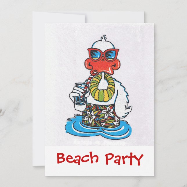 Beach Party Einladung (Vorderseite)