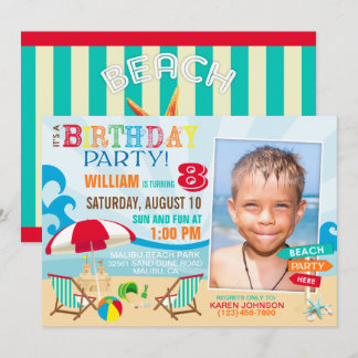 Beach Party Einladungen zum Geburtstag