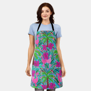 Beach Party Flamingos und Palms Schürze