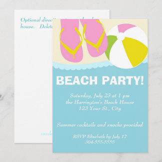 Beach Party Flip Flops Einladung