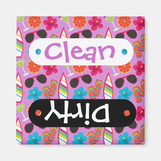 Beach Party Flip Flops Sonnenbrille Beachball Lila Magnet