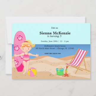 Beach Party (Girl) Einladung