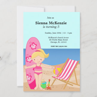 Beach Party (Girl) Einladung
