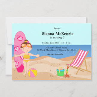 Beach Party (Girl) Einladung