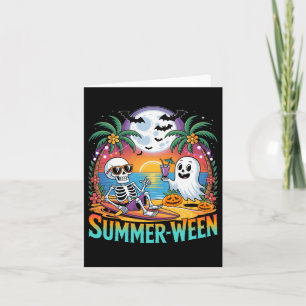 Beach Party Halloween Vibes Summerween Skeleton Gh Karte