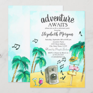 Beach Party Palms Einladung